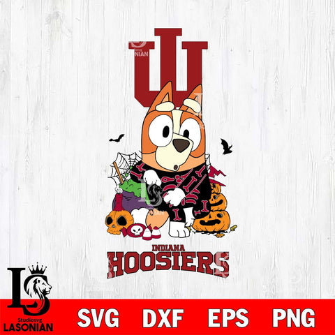 Indiana Hoosiers Bluey Halloween NCAA Svg Eps Dxf Png File, Digital Download, Instant Download