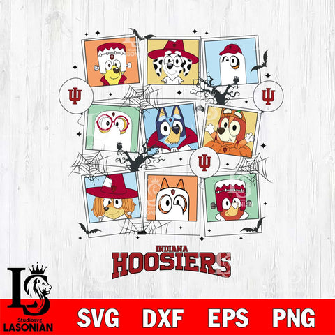 Indiana Hoosiers Bluey Halloween Sport Svg Eps Dxf Png File, Digital Download, Instant Download
