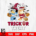Indiana Hoosiers Bluey Trick or Treat Halloween 2 Svg Eps Dxf Png File, Digital Download, Instant Download