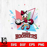 Indiana Hoosiers Cute Daisy Duck Cheerleader SVG DXF EPS PNG FILE, NCAA File Cut,Digital Download,Instant Download
