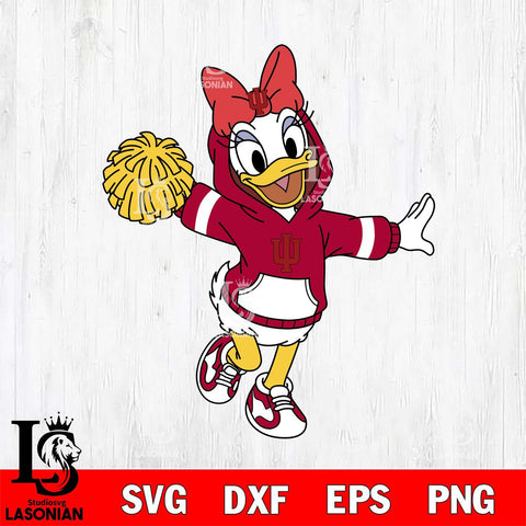Indiana Hoosiers Daisy Duck Cheerleader Christmas File Cut, NCAA SVG DXF EPS PNG FILE, Digital Download , Criucut , Silhouette