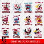 Indiana Hoosiers Disney Rad Dad NCAA Bundle 12 SVG DXF EPS PNG FILE, BUNDLE NCAA Disney Father day File Cut,Digital Download,Instant Download,Disney Svg Files