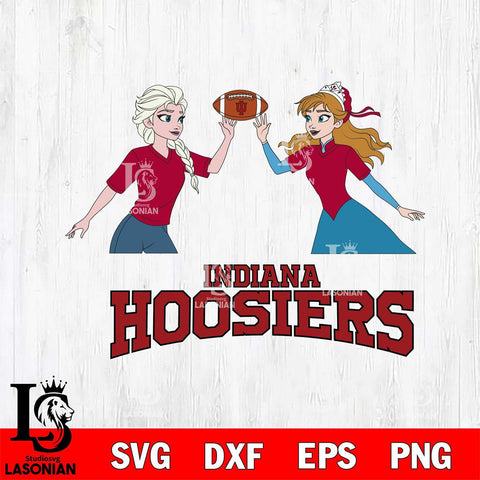 Indiana Hoosiers Elsa & Anna Football Cricut,Christmas SVG DXF EPS PNG FILE, NCAA Digital Download,Instant Download, Silhouette