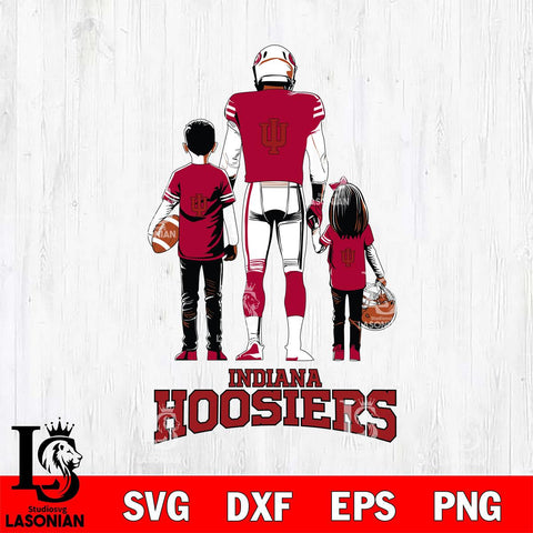 Indiana Hoosiers Father And Child Football SVG DXF EPS PNG FILE,NCAA SVG, Father day Digital Download,Instant Download, Silhouette