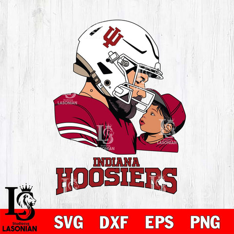 Indiana Hoosiers Father And Child Rugby SVG DXF EPS PNG FILE,NCAA SVG, Father day Digital Download,Instant Download, Silhouette