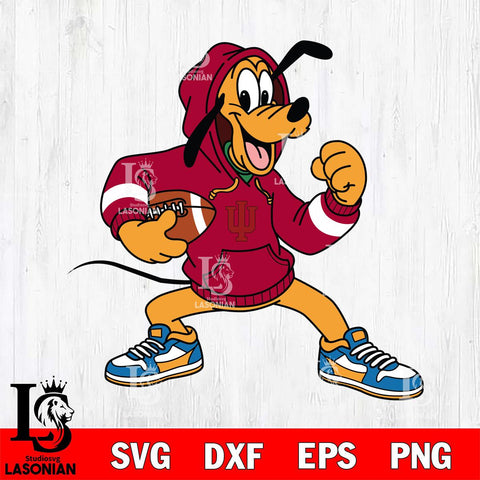 Indiana Hoosiers Goofy Disney Football Christmas File Cut, NCAA SVG DXF EPS PNG FILE, Digital Download , Criucut , Silhouette