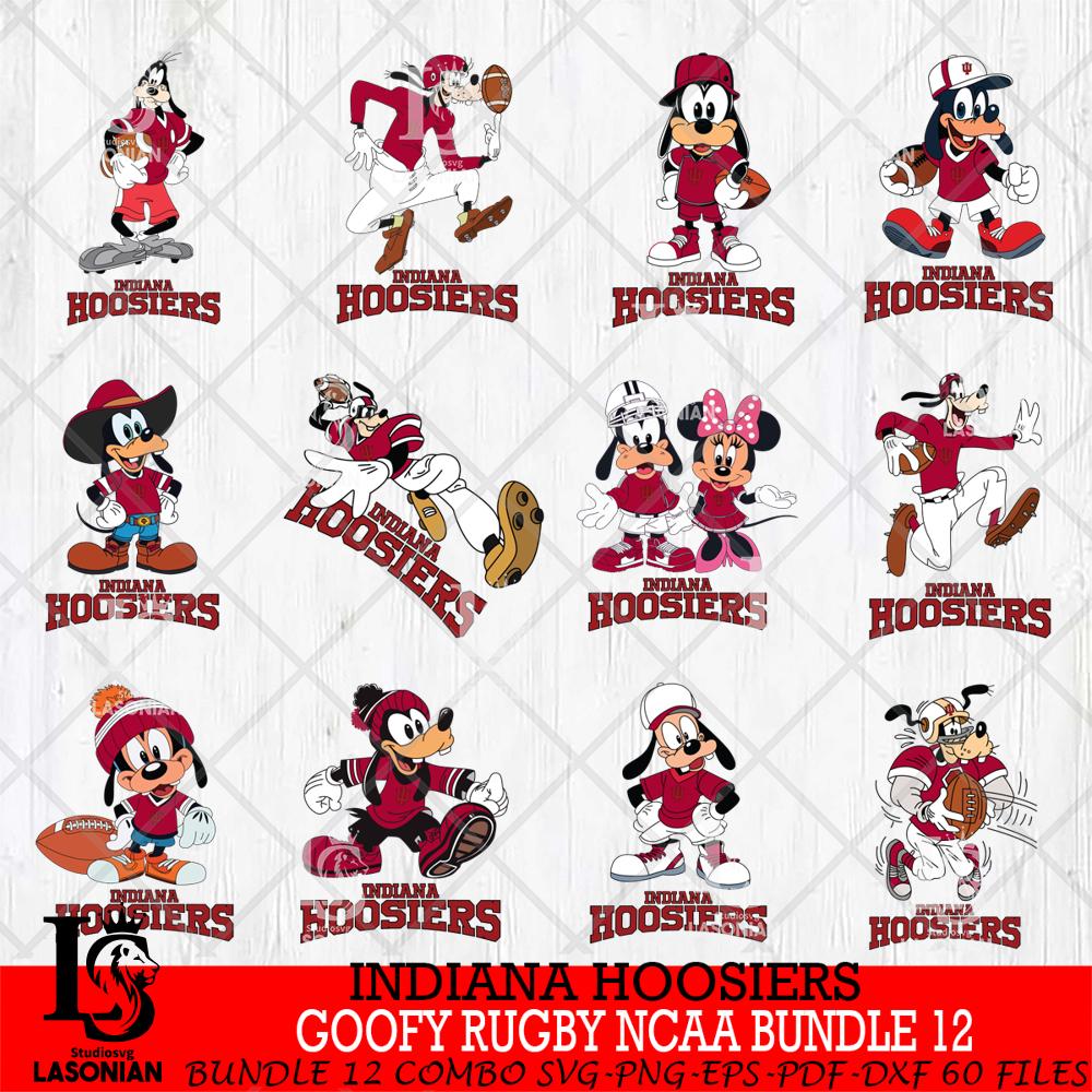 Indiana Hoosiers Goofy Rugby Disney NCAA Bundle 12 – lasoniansvg