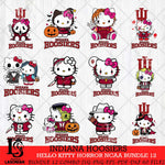 Indiana Hoosiers Hello Kitty Horror NCAA Bundle 12 SVG Svg Eps Dxf Png File, Digital Download
