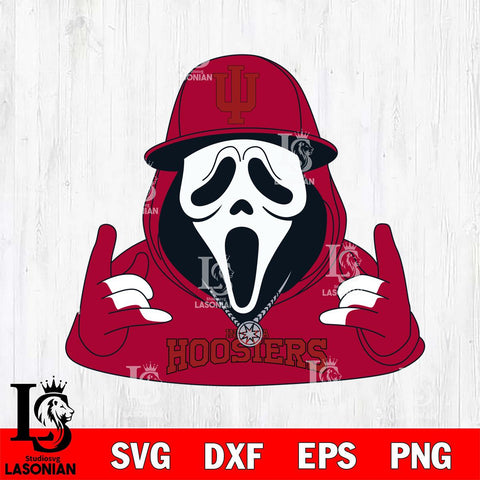 Indiana Hoosiers Horror Character Ghostface Sport Svg Eps Dxf Png File, NCAA svg, Digital Download, Instant Download