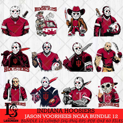 Indiana Hoosiers Jason Voorhees Horror Bundle 12 SVG Eps Dxf Png File, bundle NCAA svg, Digital Download, Instant Download