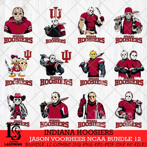 Indiana Hoosiers Jason Voorhees NCAA Bundle 12 SVG Svg Eps Dxf Png File, Digital Download