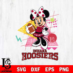 Indiana Hoosiers Minnie Mouse Sport SVG DXF EPS PNG FILE, NCAA File Cut,Digital Download,Instant Download