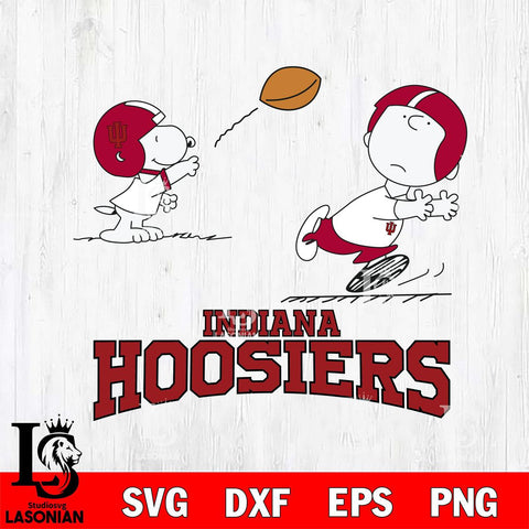 Indiana Hoosiers Peanuts play football SVG DXF EPS PNG FILE,Snoopy File Cut, NCAA Digital Download,Instant Download,Christmas Silhouette