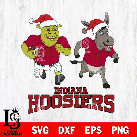 Indiana Hoosiers Shrek and Donkey Football Cricut,Christmas SVG DXF EPS PNG FILE, NCAA Digital Download,Instant Download, Silhouette