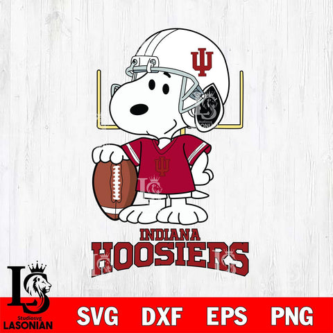 Indiana Hoosiers Snoopy Player Football SVG DXF EPS PNG FILE,Snoopy File Cut, NCAA Digital Download,Instant Download,Christmas Silhouette