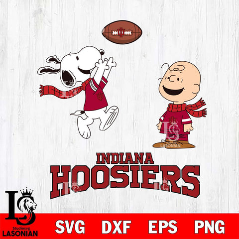 Indiana Hoosiers Snoopy & Charlie Brown Football Cricut,Christmas SVG DXF EPS PNG FILE, NCAA Digital Download,Instant Download, Silhouette