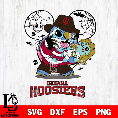 Indiana Hoosiers Stitch Freddy Krueger Halloween Svg Eps Dxf Png File, Digital Download, Instant Download