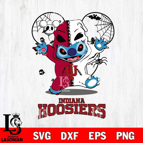 Indiana Hoosiers Stitch Horror Halloween 2 Svg Eps Dxf Png File, Digital Download, Instant Download