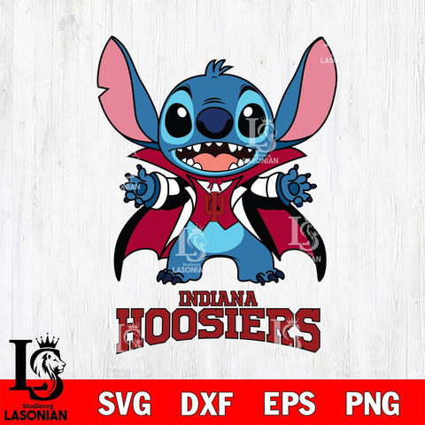 Indiana Hoosiers Stitch Vampire halloween Svg Eps Dxf Png File, NCAA svg, Digital Download, Instant Download
