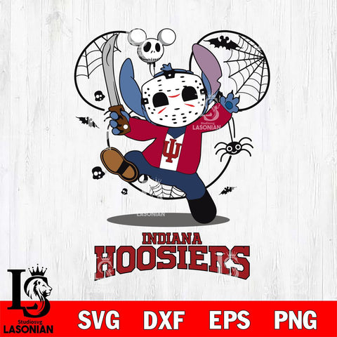 Indiana Hoosiers Stitch jason voorhees Halloween Svg Eps Dxf Png File, Digital Download, Instant Download
