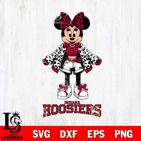 Indiana Hoosiers Style Minnie Disney Svg Eps Dxf Png File, Digital Download, Instant Download