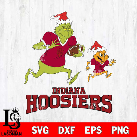 Indiana Hoosiers The Grinch & Max Football Cricut,Christmas SVG DXF EPS PNG FILE, NCAA Digital Download,Instant Download, Silhouette