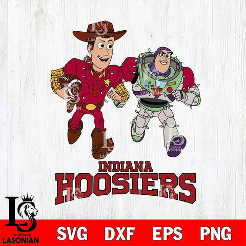 Indiana Hoosiers Woody & Buzz Lightyear Football Cricut,Christmas SVG DXF EPS PNG FILE, NCAA Digital Download,Instant Download, Silhouette