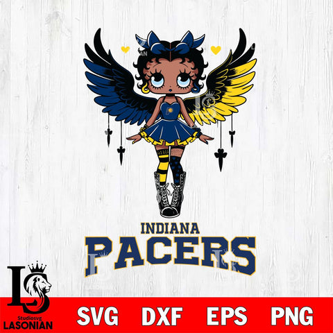 Indiana Pacers Anglel Black Fan Girl Betty Boop