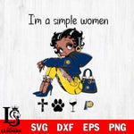 Indiana Pacers Betty Boop Black Fan I Am Simple Women Svg Eps Dxf Png File, Digital Download