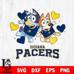 Indiana Pacers Bluey & Bingo 10 Svg Eps Dxf Png File, NBA svg, Digital Download, Instant Download
