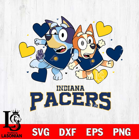 Indiana Pacers Bluey & Bingo 10 Svg Eps Dxf Png File, NBA svg, Digital Download, Instant Download