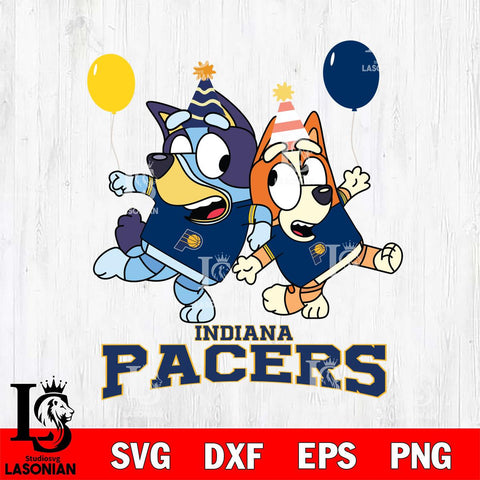 Indiana Pacers Bluey & Bingo 11 Svg Eps Dxf Png File, NBA svg, Digital Download, Instant Download