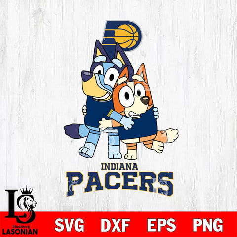 Indiana Pacers Bluey & Bingo 12 Svg Eps Dxf Png File, NBA svg, Digital Download, Instant Download
