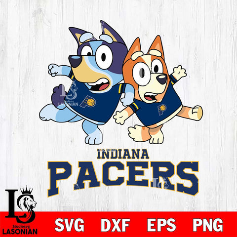 Indiana Pacers Bluey & Bingo 13 Svg Eps Dxf Png File, NBA svg, Digital Download, Instant Download