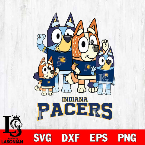 Indiana Pacers Bluey & Bingo 14 Svg Eps Dxf Png File, NBA svg, Digital Download, Instant Download
