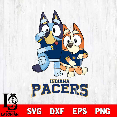 Indiana Pacers Bluey & Bingo 18 Svg Eps Dxf Png File, NBA svg, Digital Download, Instant Download