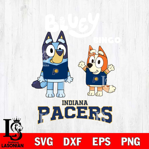 Indiana Pacers Bluey & Bingo 4 Svg Eps Dxf Png File, NBA svg, Digital Download, Instant Download
