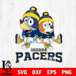 Indiana Pacers Bluey & Bingo 8 Svg Eps Dxf Png File, NBA svg, Digital Download, Instant Download