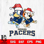 Indiana Pacers Bluey Christmas Holiday Svg Eps Dxf Png File, Digital Download