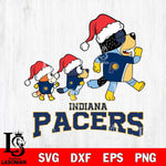 Indiana Pacers Bluey Family Christmas Svg Eps Dxf Png File, Digital Download