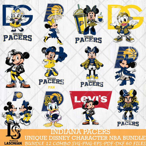 Indiana Pacers Disney character NBA Bundle 12 Svg Eps Dxf Png File, Digital Download, Instant Download