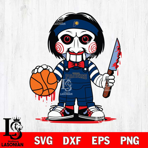 Indiana Pacers Jigsaw Horror basketball SVG DXF EPS PNG FILE, NBA File Cut,Halloween Digital Download,Instant Download, Silhouette