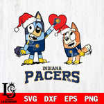 Indiana Pacers Love Bluey Christmas Svg Eps Dxf Png File, Digital Download