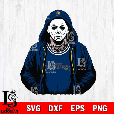 Indiana Pacers Michael Myers Horror basketball SVG DXF EPS PNG FILE, NBA File Cut,Halloween Digital Download,Instant Download, Silhouette