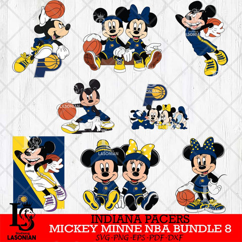 Indiana Pacers  Mickey Minne NBA Bundle 8 SVG Svg Eps Dxf Png File, NBA svg, Digital Download, Instant Download