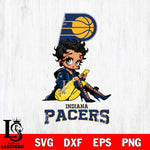 Indiana Pacers Style Black Fan Girl Betty Boop