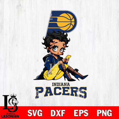 Indiana Pacers Style Black Fan Girl Betty Boop