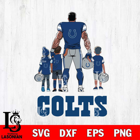 Indianapolis Colts 4 Father and son Rugby SVG DXF EPS PNG FILE,NFL SVG, Father day Digital Download,Instant Download, Silhouette