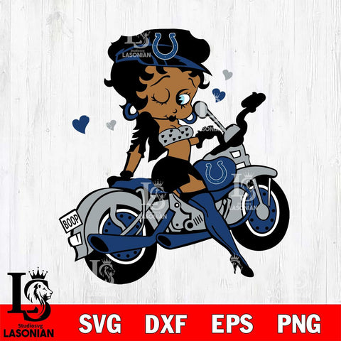 Indianapolis Colts Betty Boop And Badass Motor SVG Svg Eps Dxf Png File, Digital Download, Instant Download