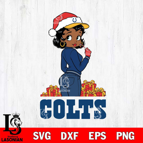 Indianapolis Colts Betty Boop Back File Cut, NFL SVG DXF EPS PNG PDF File, Digital Download , Criucut , Silhouette